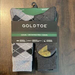 Gold Toe Men's Gray Argyle Socks